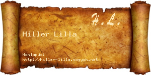 Hiller Lilla névjegykártya